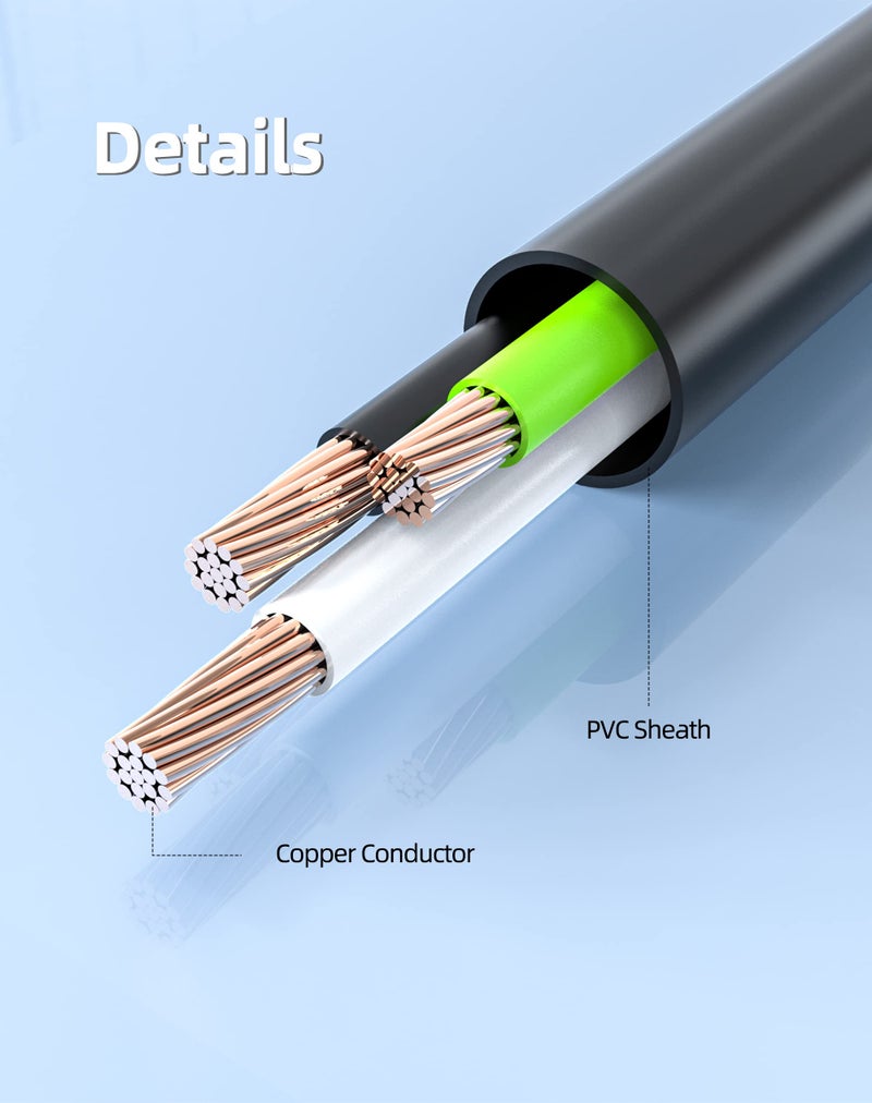 Superer 3 Prong AC Power Cord Cable Fit for Sony PlayStation PS3 First Generation(Fat), Xbox 360 1st Generation(Fat) Replacement - Image 4